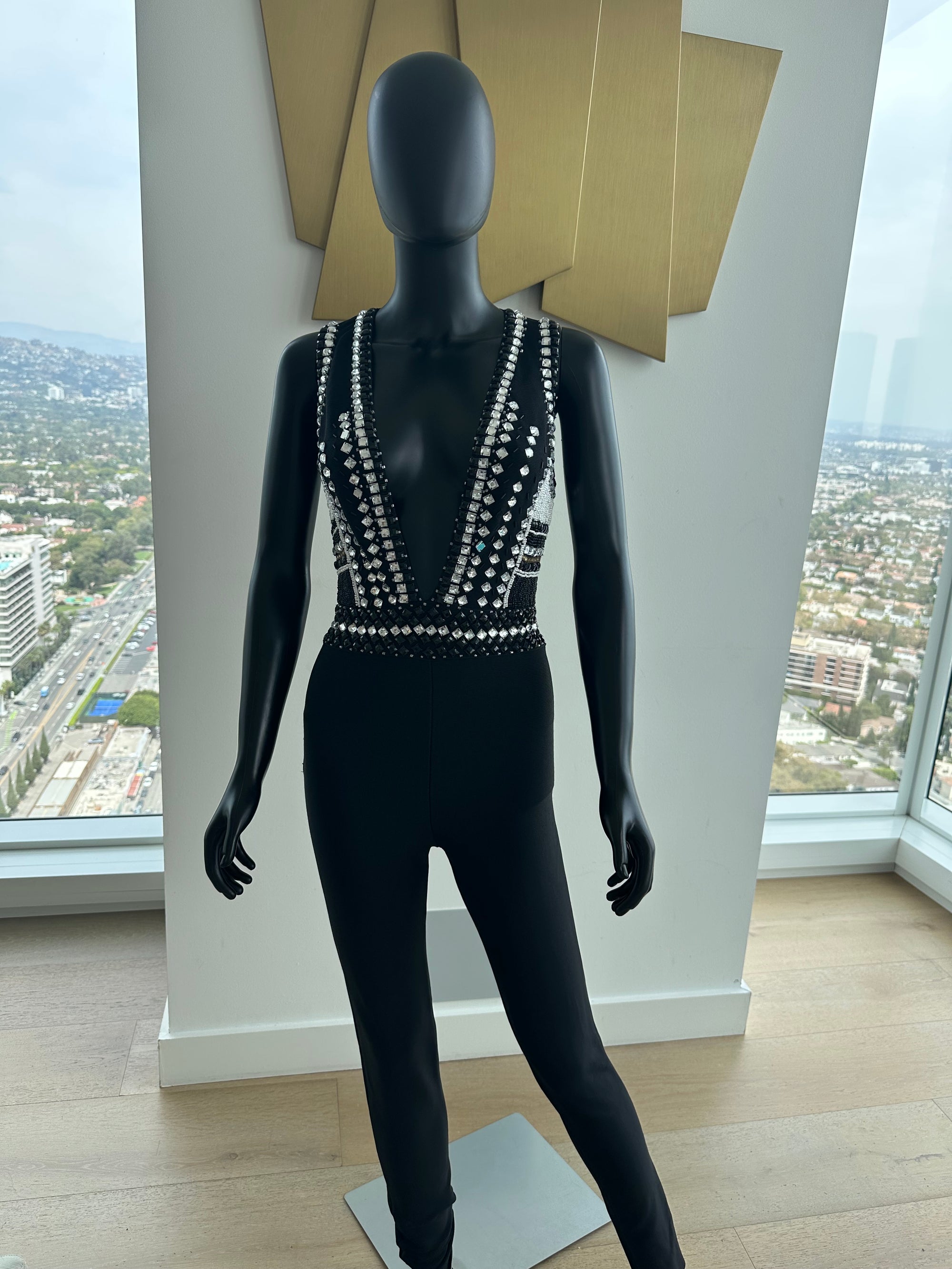 V-Neck Embroidered Jumpsuit! Small