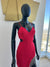 Red Dress with sliver beads