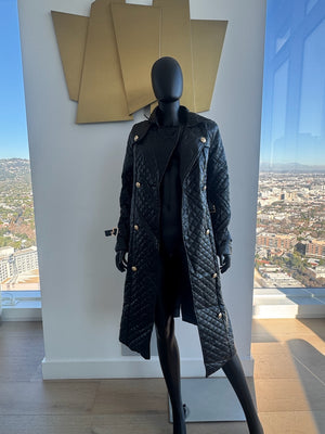 New! Black Long Trench! Small