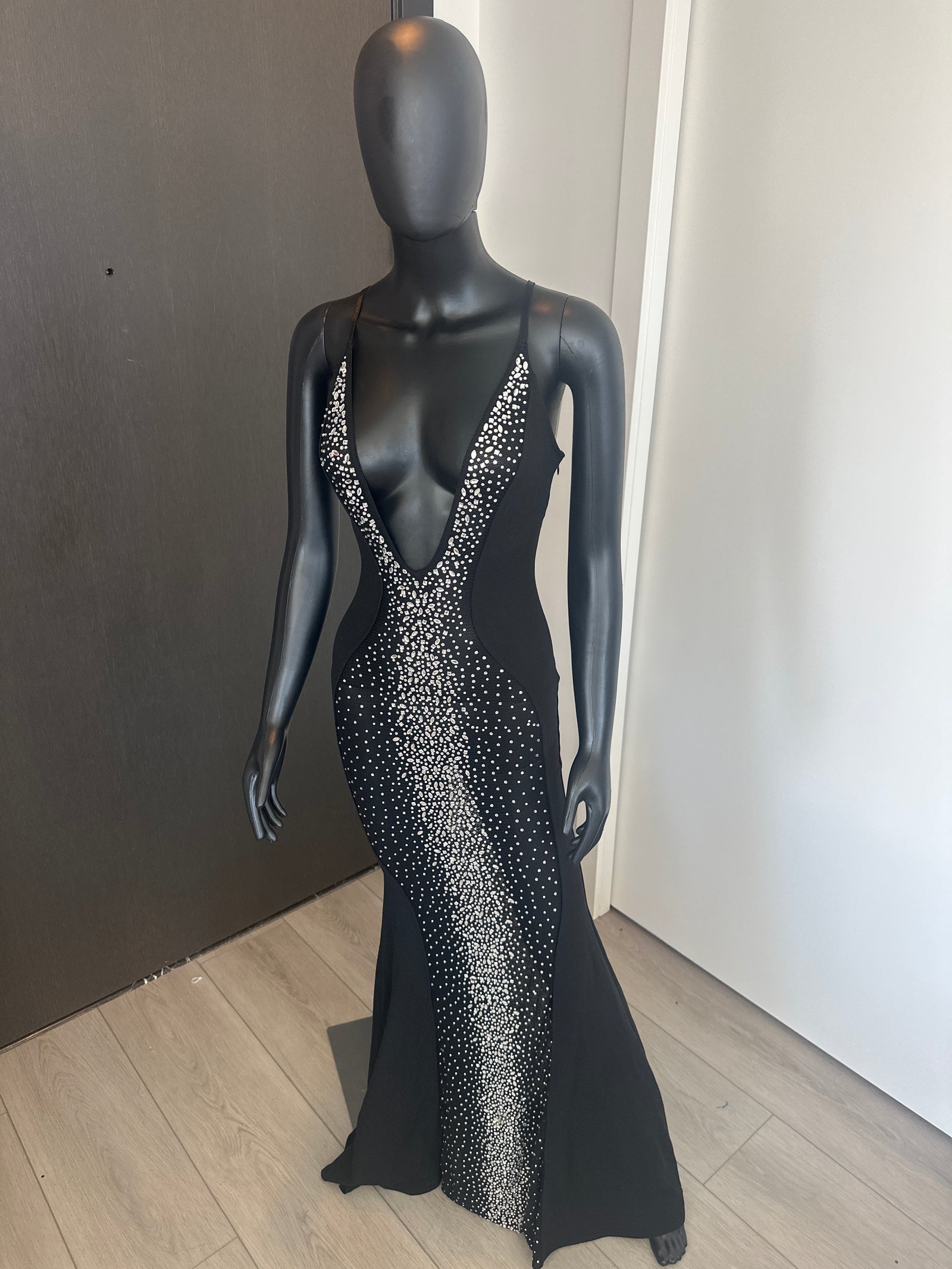 NEW! Sexy Black Deep V Neck Dress Small