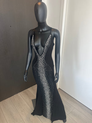 NEW! Sexy Black Deep V Neck Dress Small