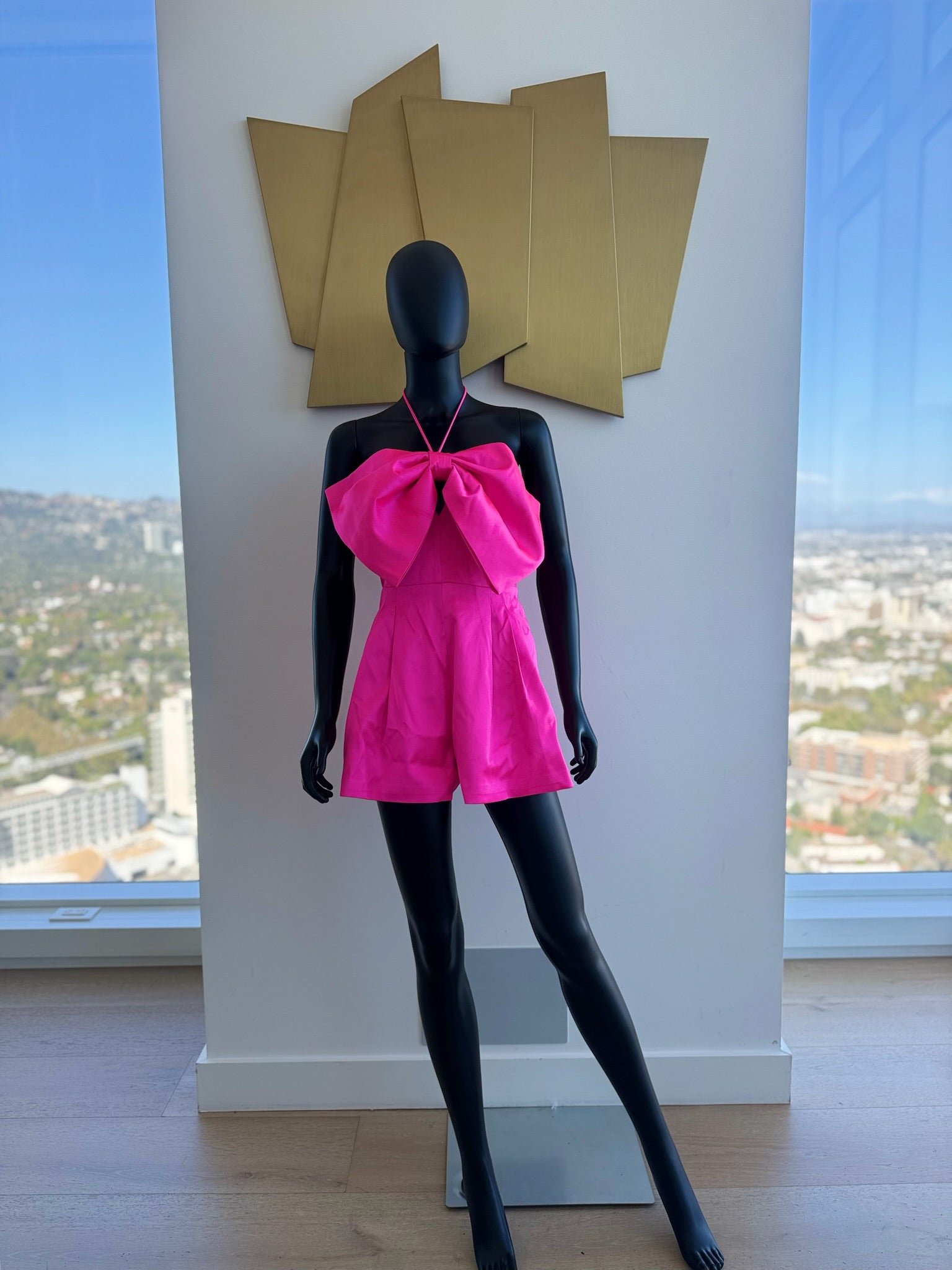 Pink Bow Romper Medium