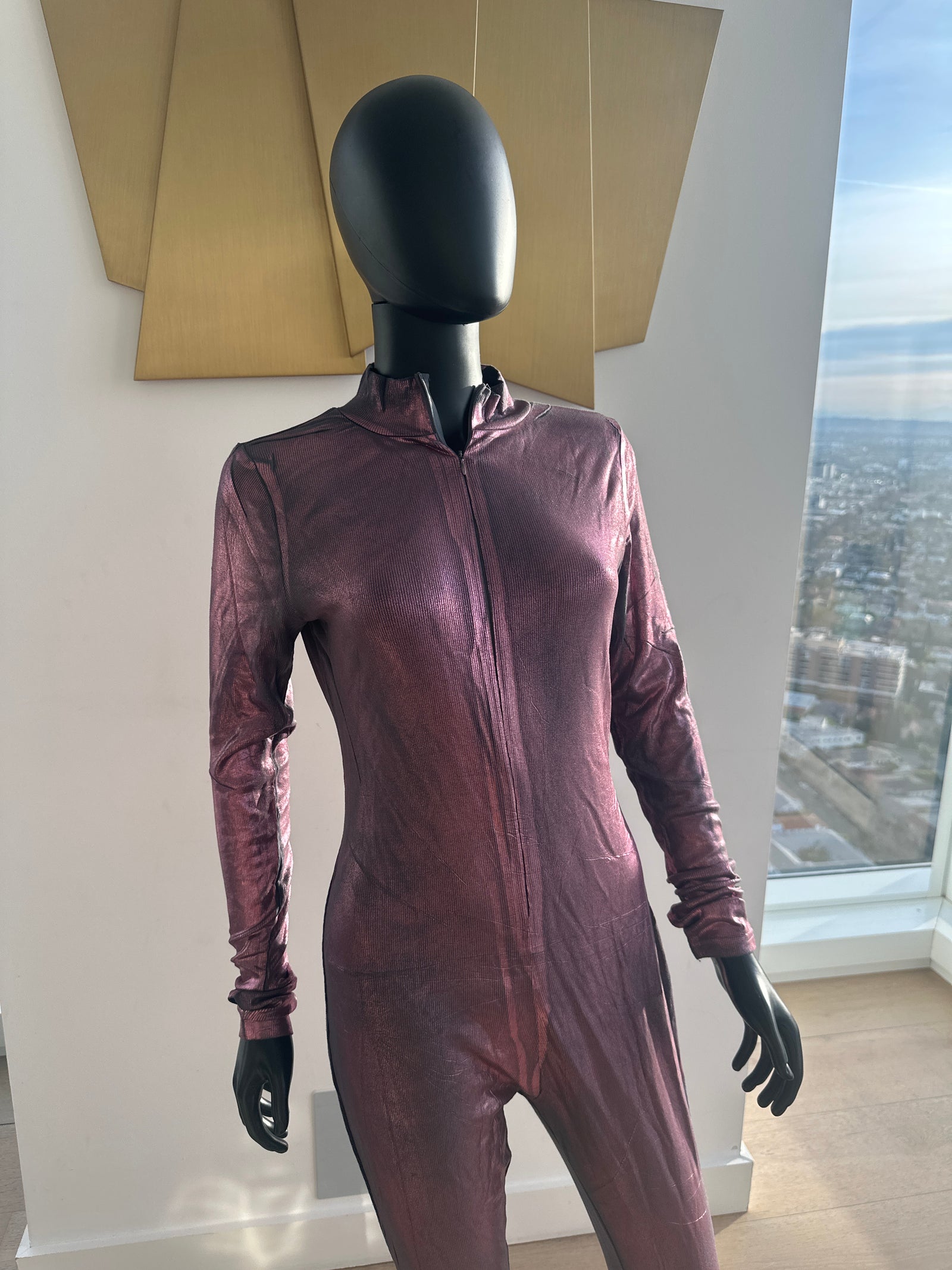 New! Purple Metallic Jumpsuit! Medium