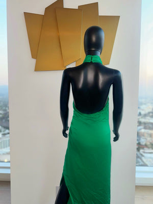 New! Silk Green Back Out Dress!
