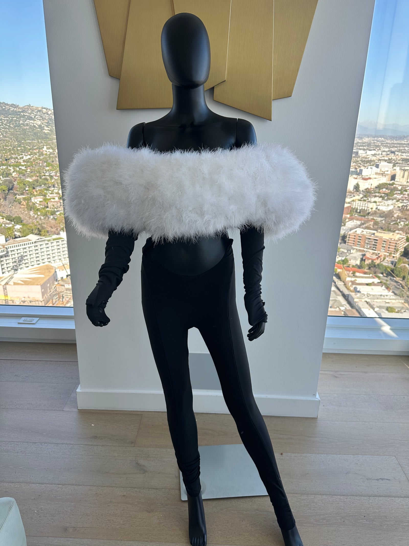 Bois Camp Black and White Fur Jumpsuit! Size Medium