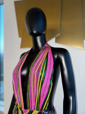Backless Mutli-Color Dress! Medium! New!