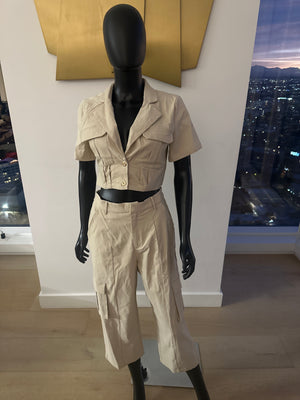 New! Beige Cargo Pants Set! Medium