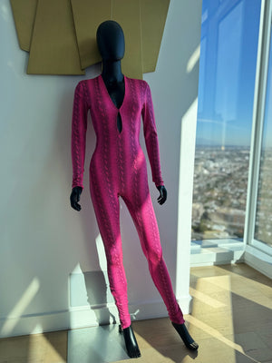 Sexy Pink & Black Catsuit!