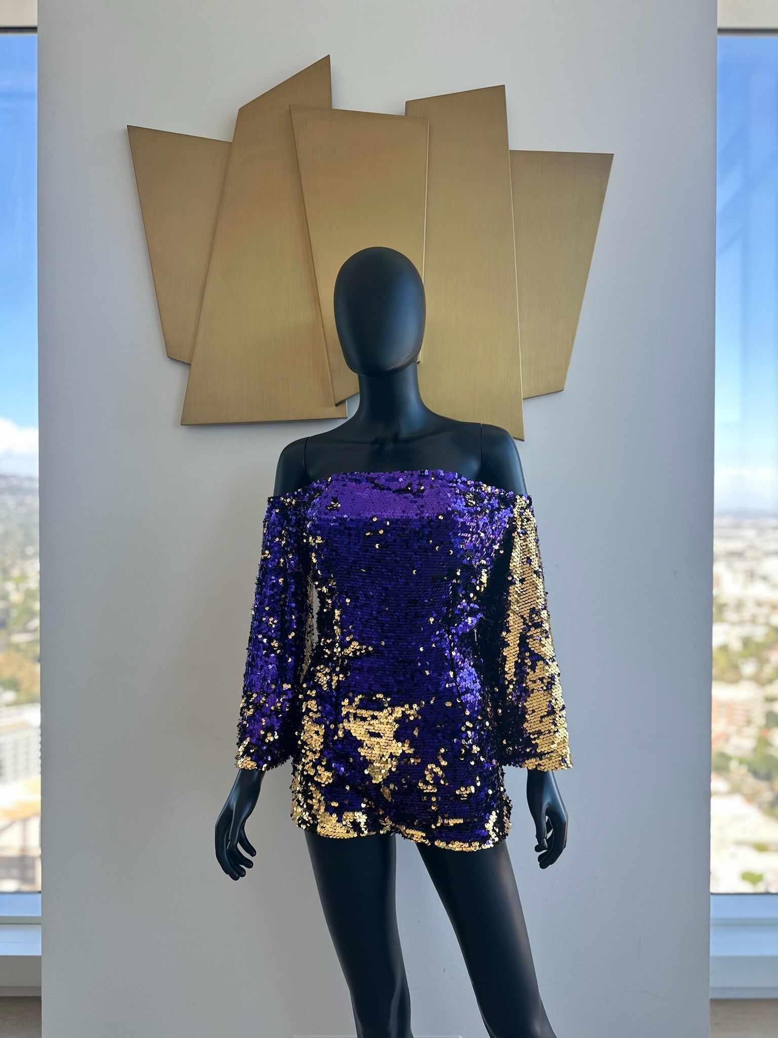 Purple & Gold Sparkly Mini Romper! Size 2 XS