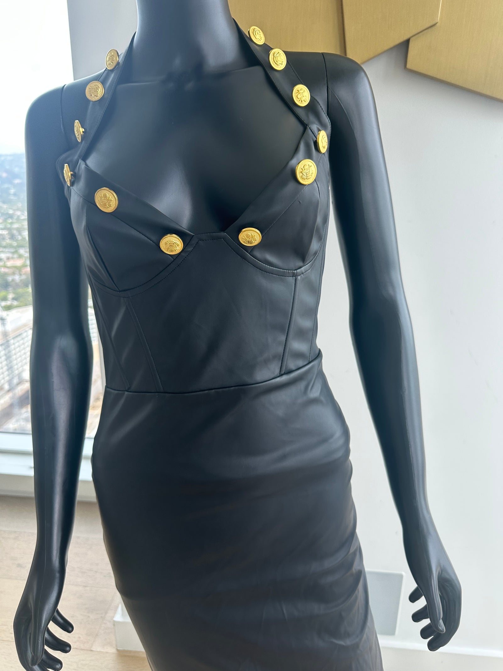 Black Dress with Gold Buttons! New! Medium