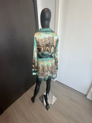 Chic Teal Two Piece Skirt Set Medium
