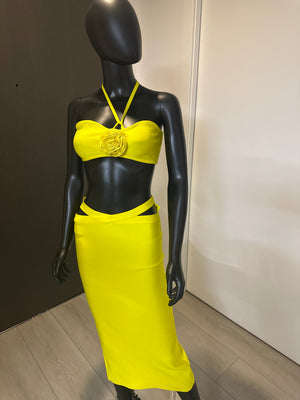 New! 2 Piece Yellow Skirt Set! Medium!