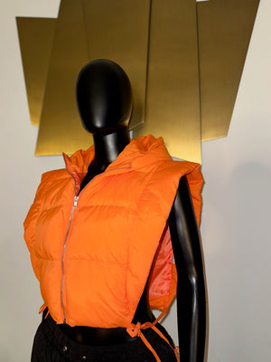 Orange Vest Puff Coat