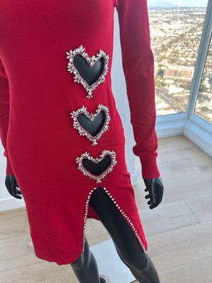 New! Red Cutout Heart Dress! Medium