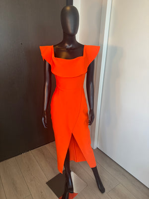Chic Tangerine Sleeveless Dress Medium