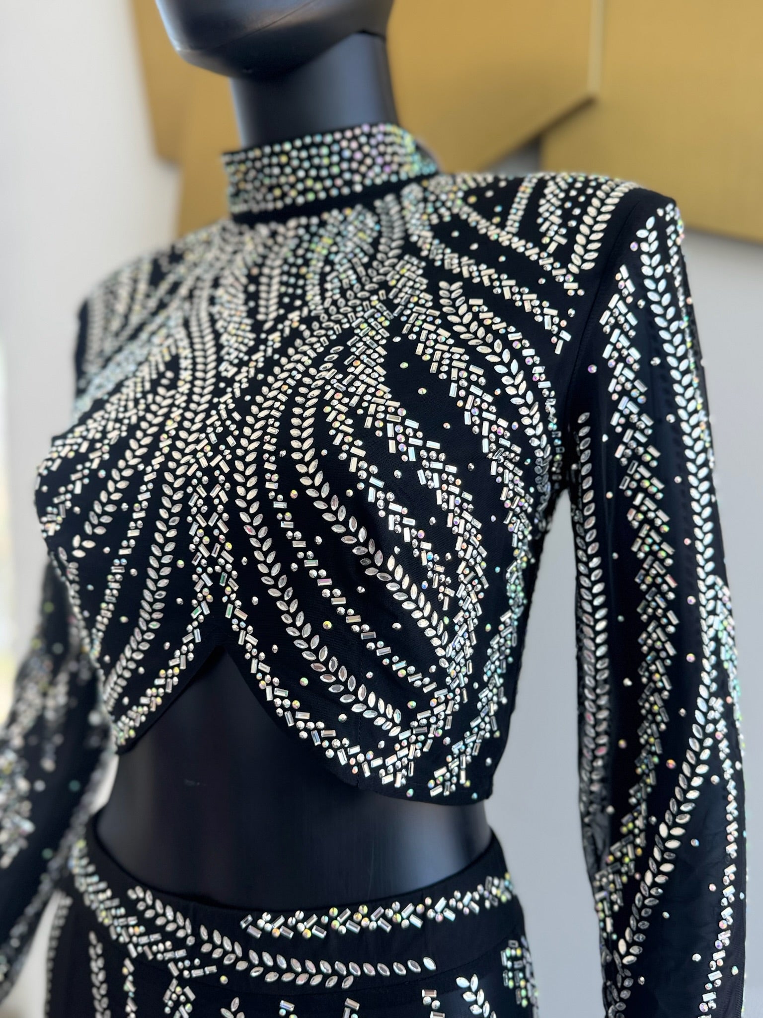 Fabulous! 2 Piece Rhinestones and Black set. Medium