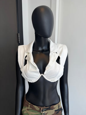 NEW!! Chic White Crop Top Medium