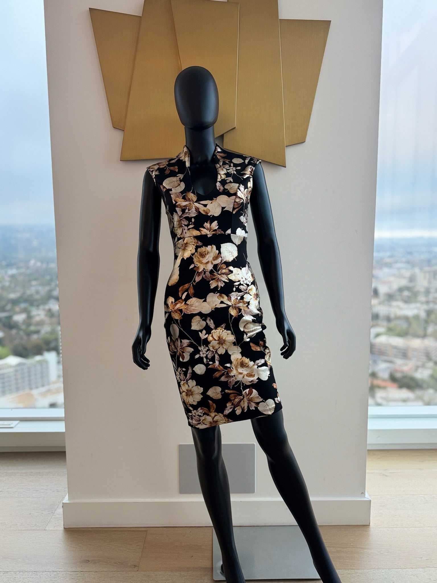 Small Black and Tan Cocktail Dress!