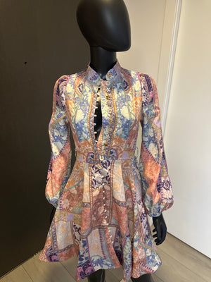 New! Multi Color Dress! Jewerly buttons! Medium