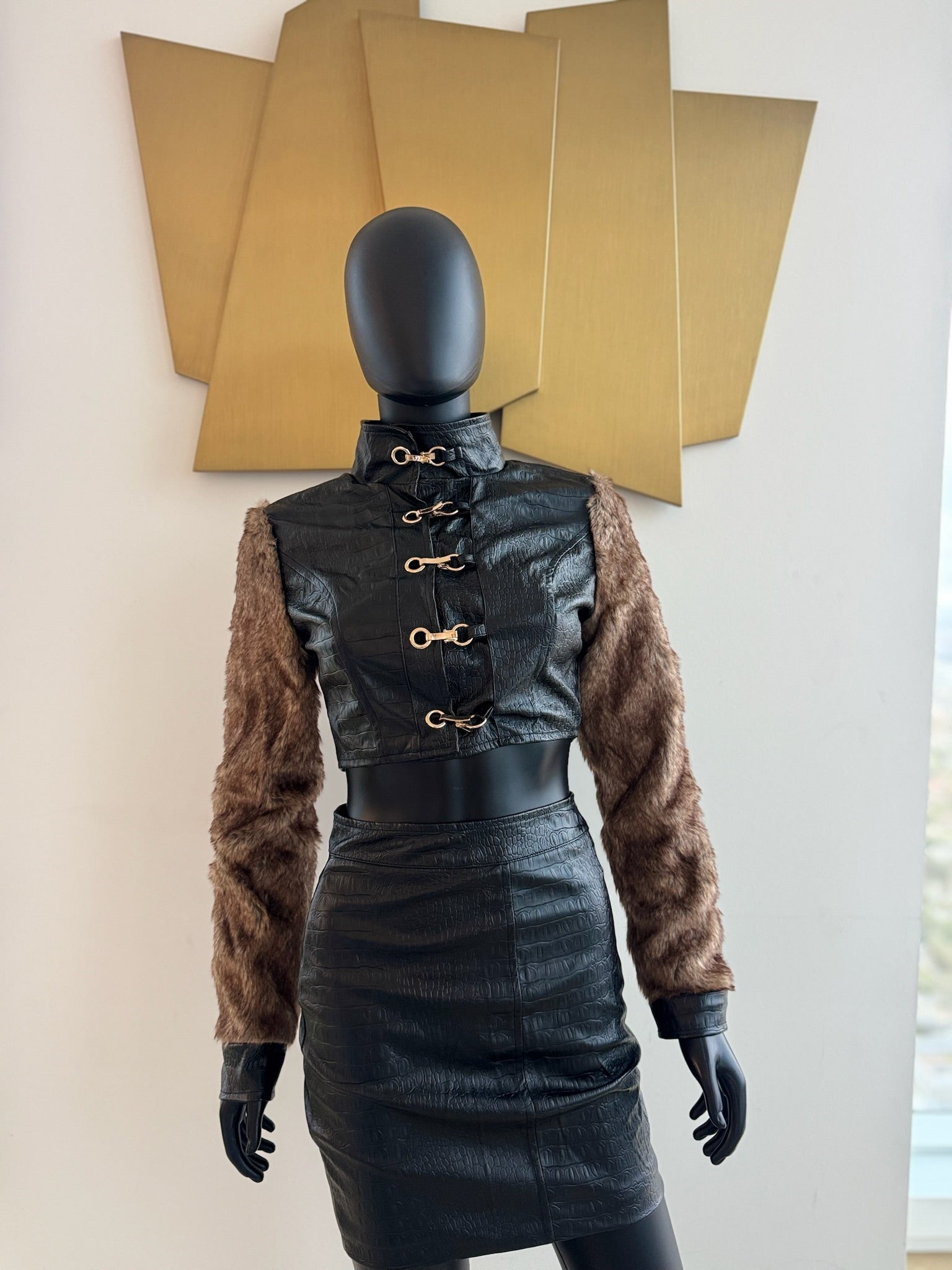 Pleather Skirt Set! New! Small