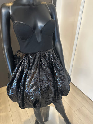 New! Black Sequin Bubble Dress! Medium