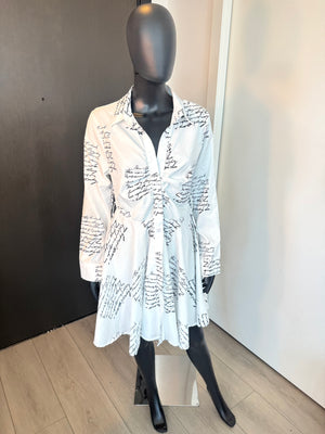 Chic White Button Down Dress Large