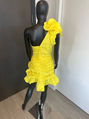 NEW! Chic Yellow Asymmetrical Dress Medium