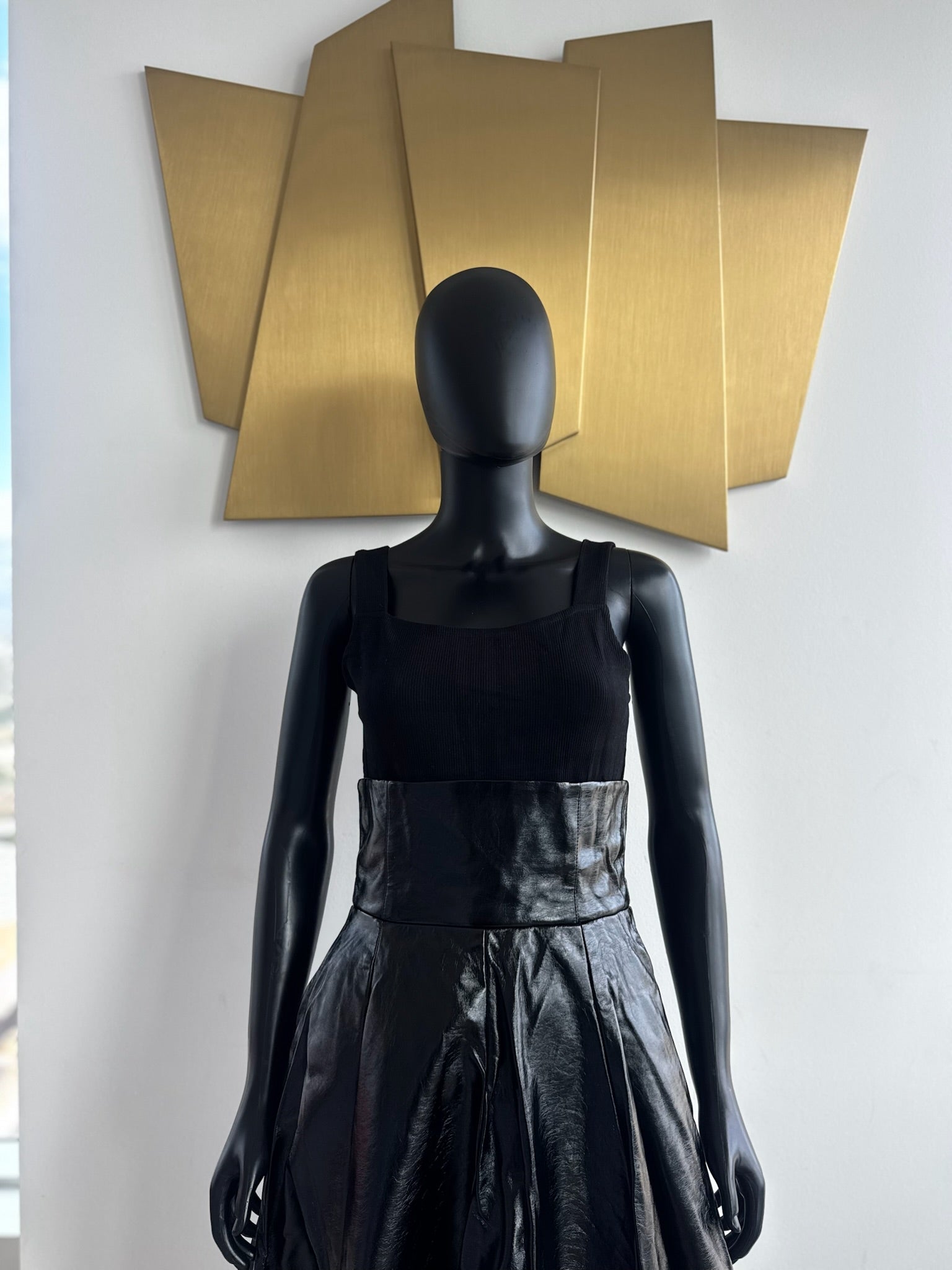 Chic! Black Pleather Dress! New