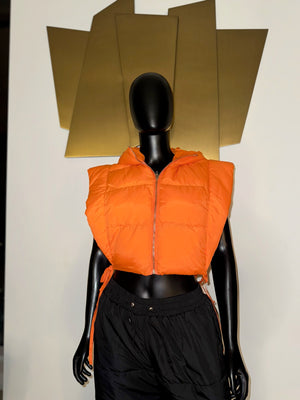Orange Vest Puff Coat