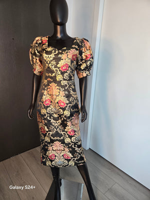 NEW!!! Black Traced in Gold Dress Medium