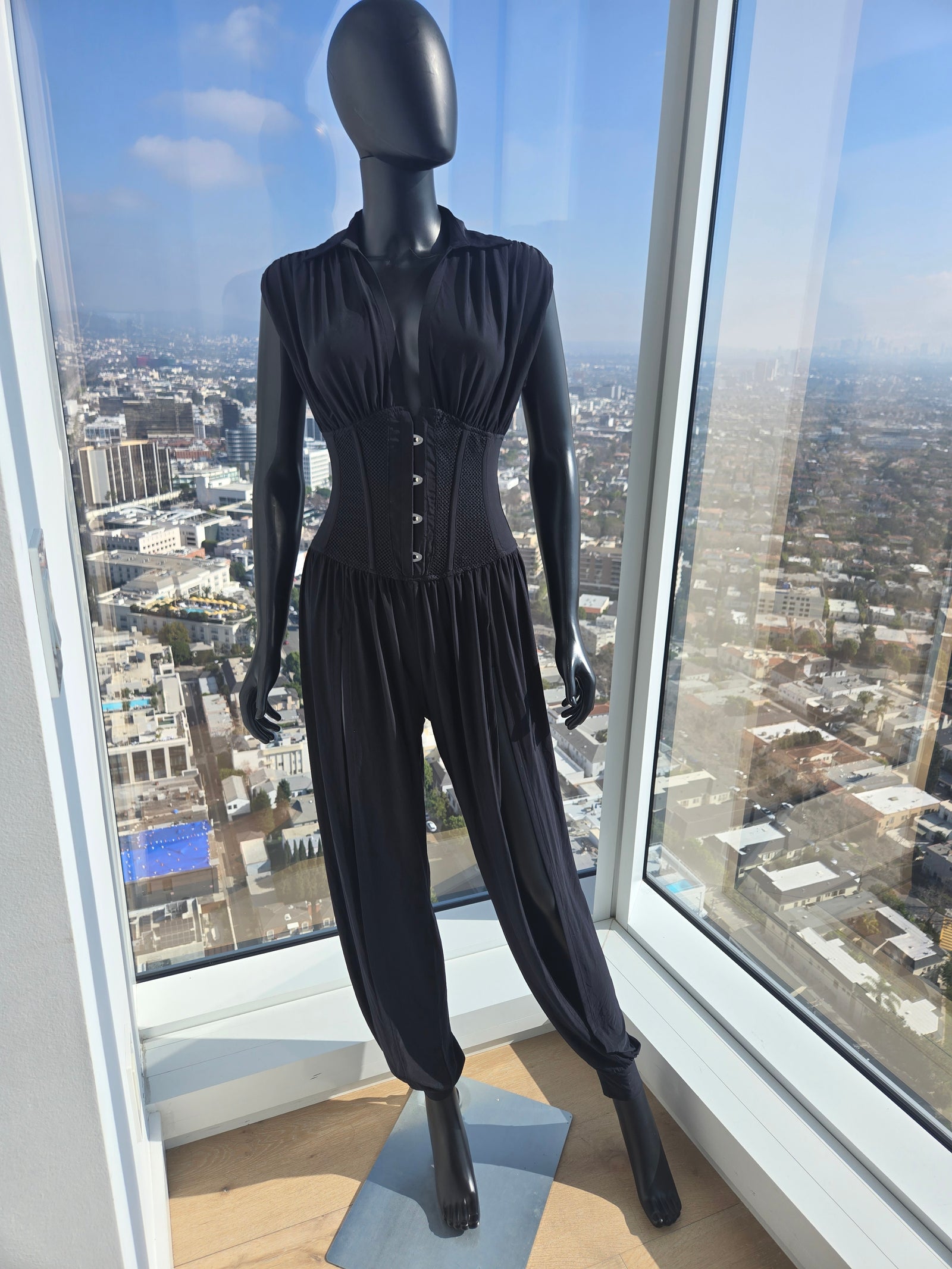 Black Sleeveless Jumpsuit, Size Small