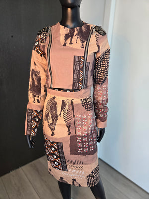 Skirt Set, Long Sleeve Printed, size Small