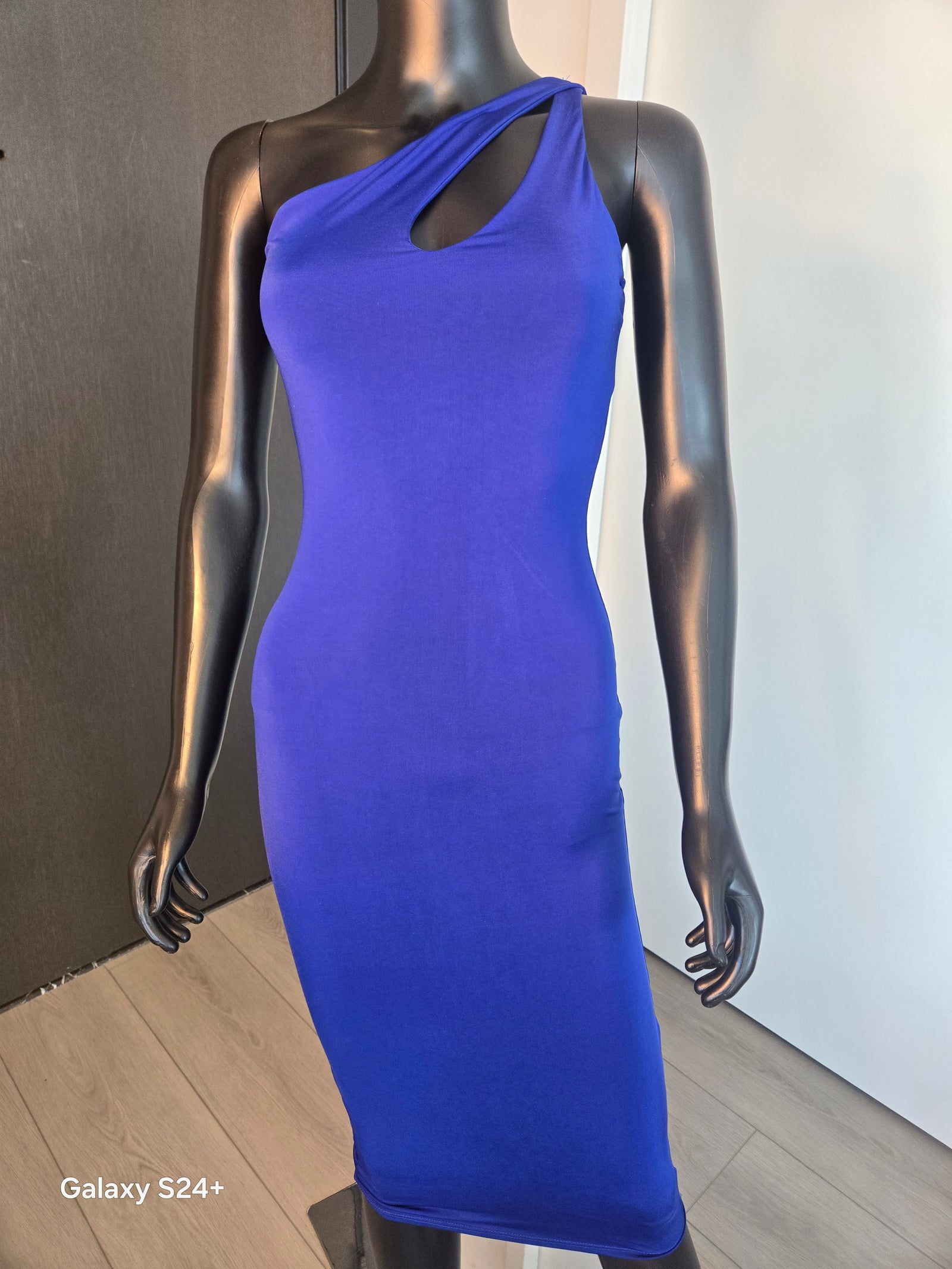 ONE SHOULDER BLUE DRESS MEDIUM