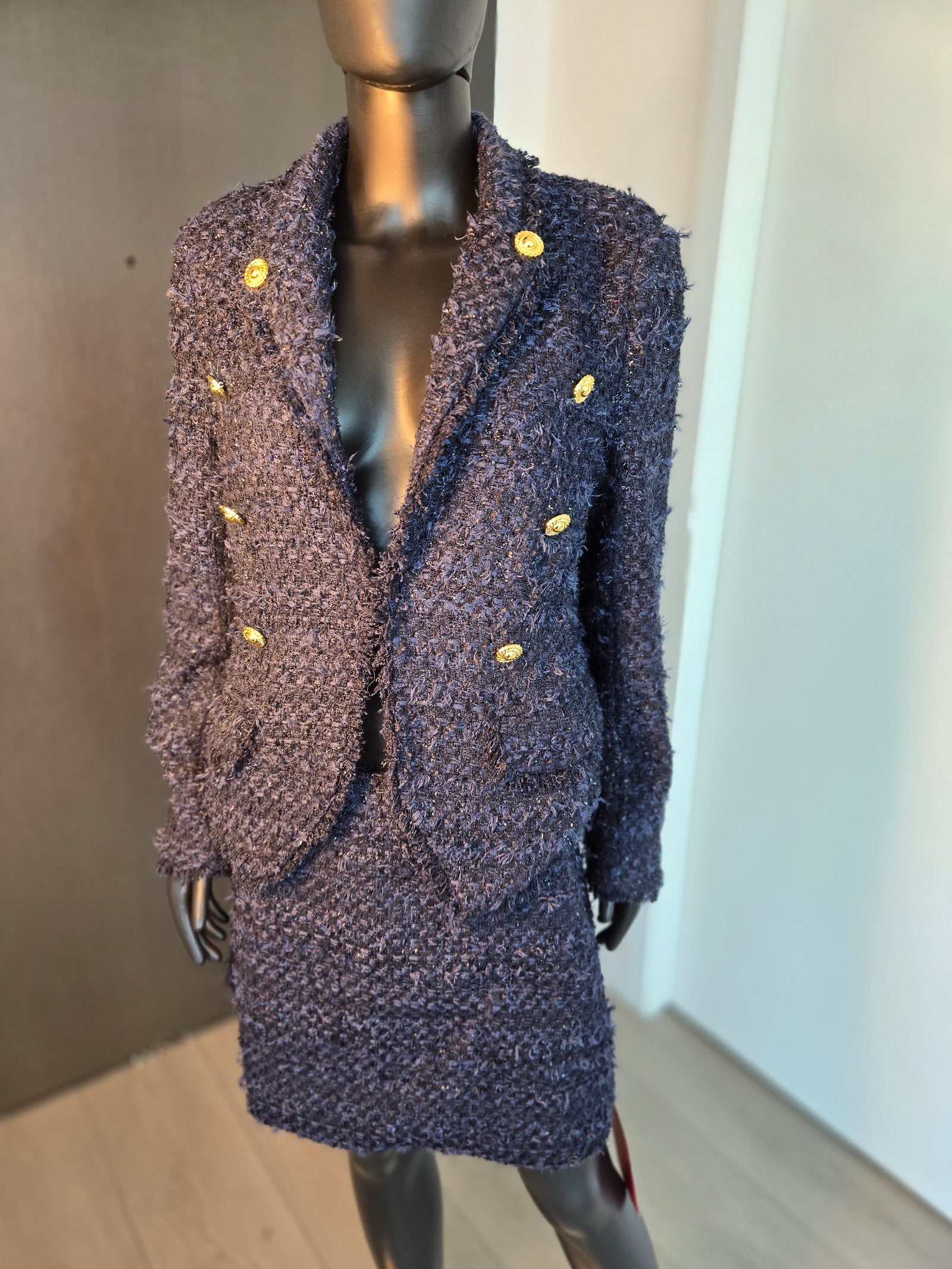 New! Navy Blue Skirt Suit Medium
