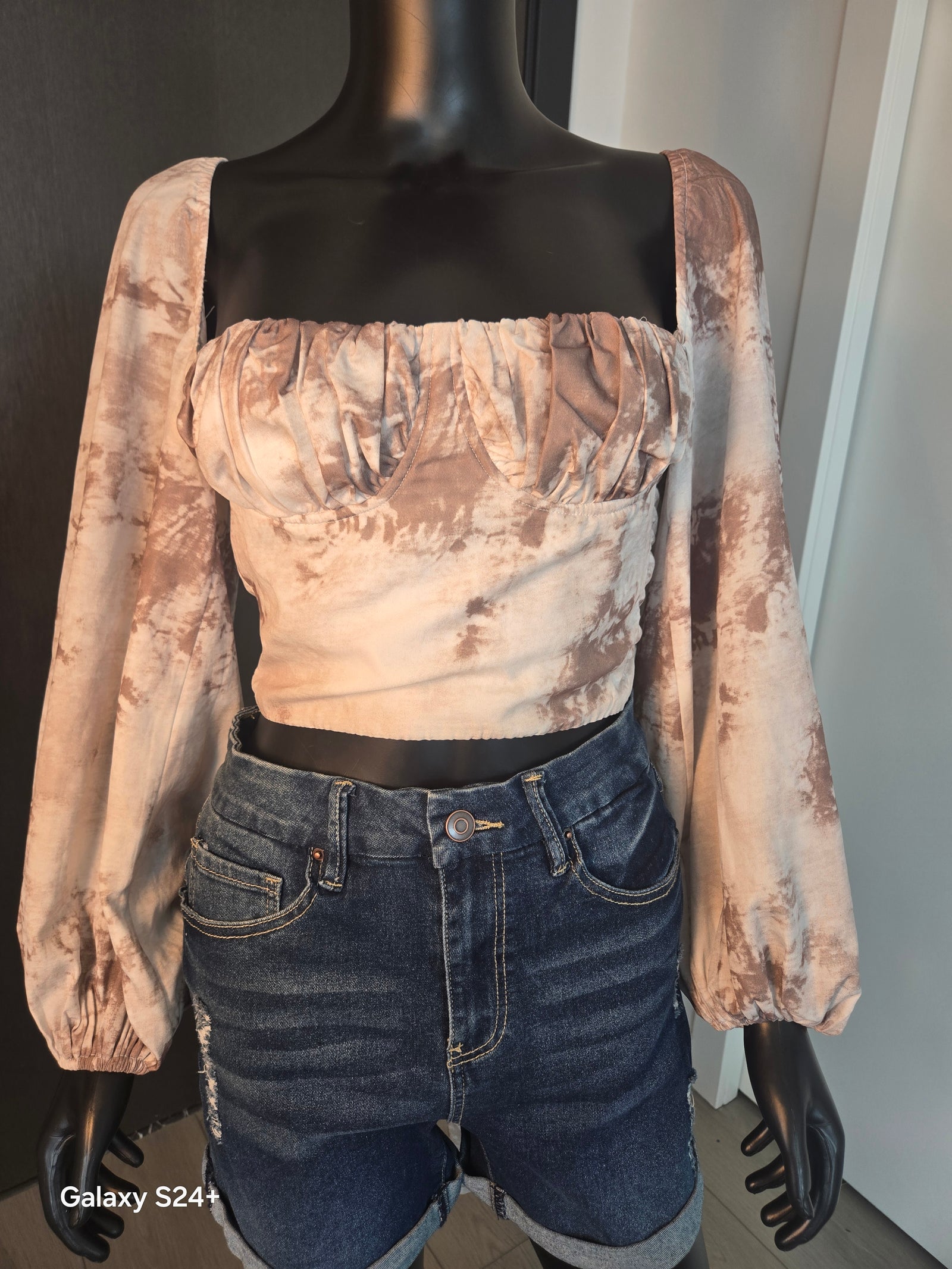 CUTE TOP, BEIGE & TAN, SMALL