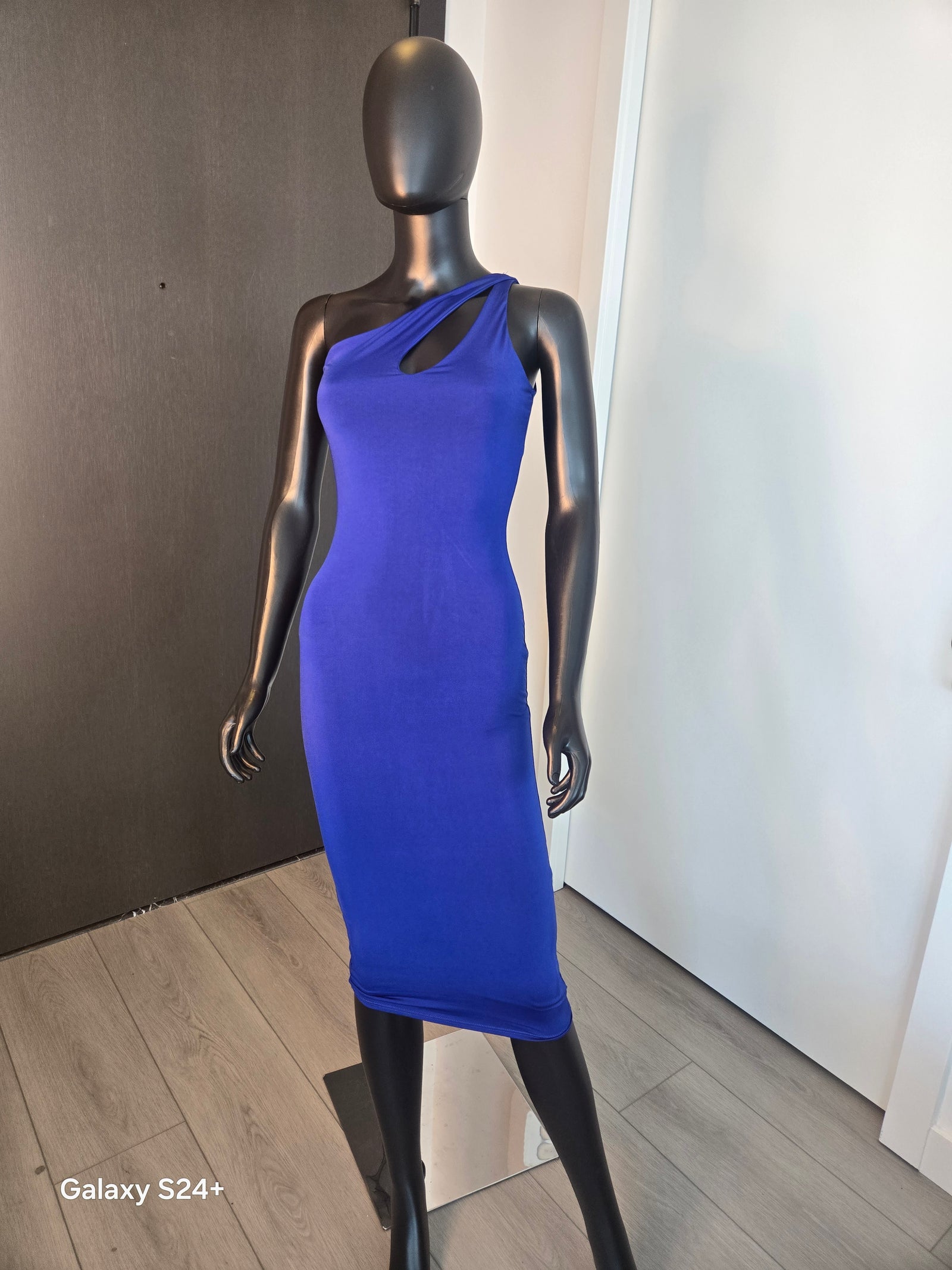 ONE SHOULDER BLUE DRESS MEDIUM