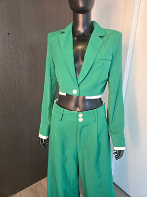 NEW GREEN PANT SET MEDIUM
