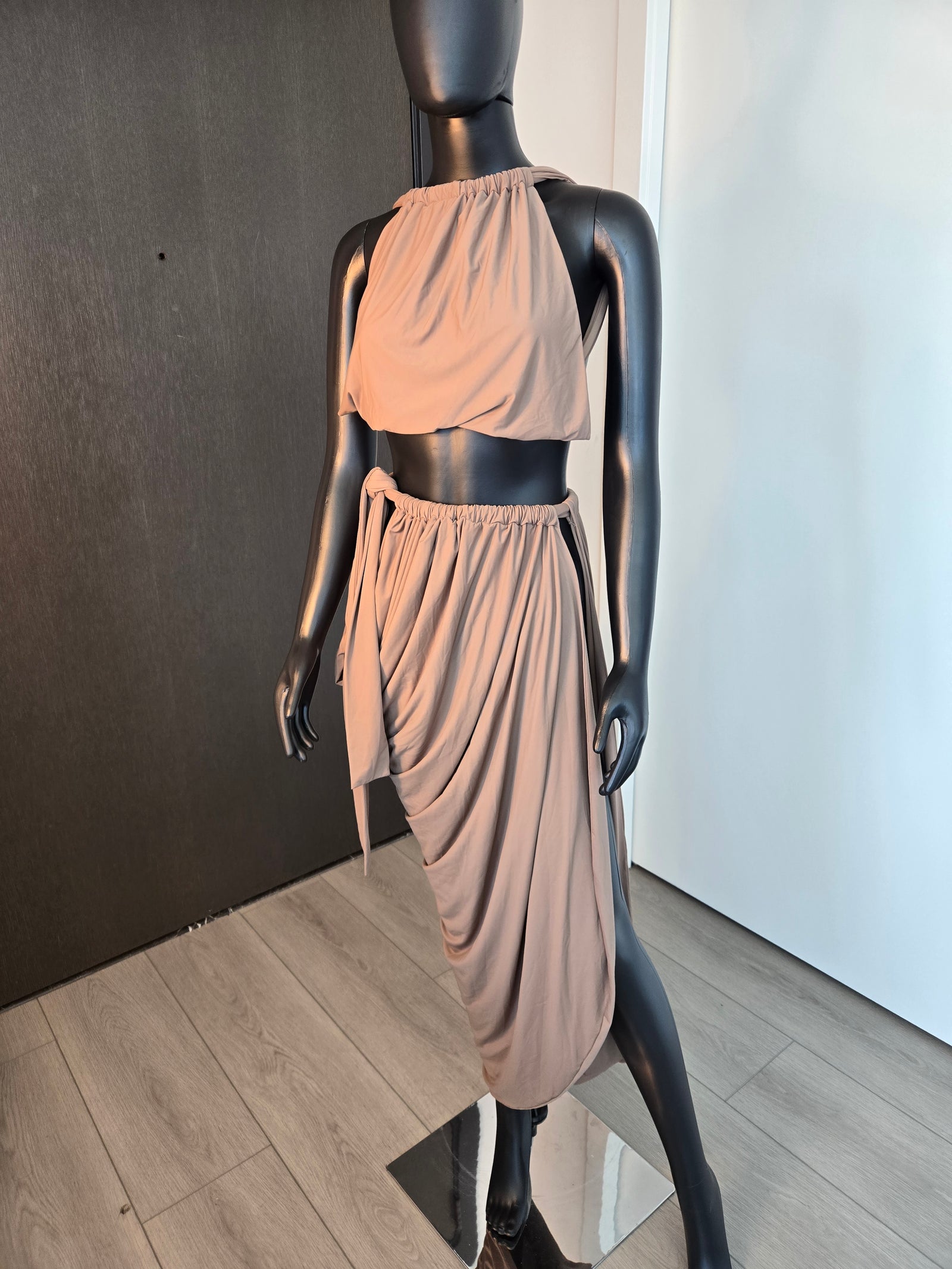 Beige Top & Skirt, size Medium