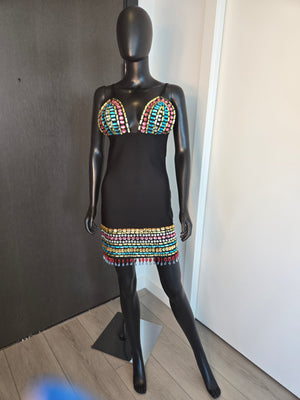 BEAUTIFUL BLACK EMBELLISHED DRESS MEDIUM