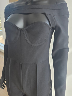 NEW! Black Long Sleeve Jumpsuit Medium