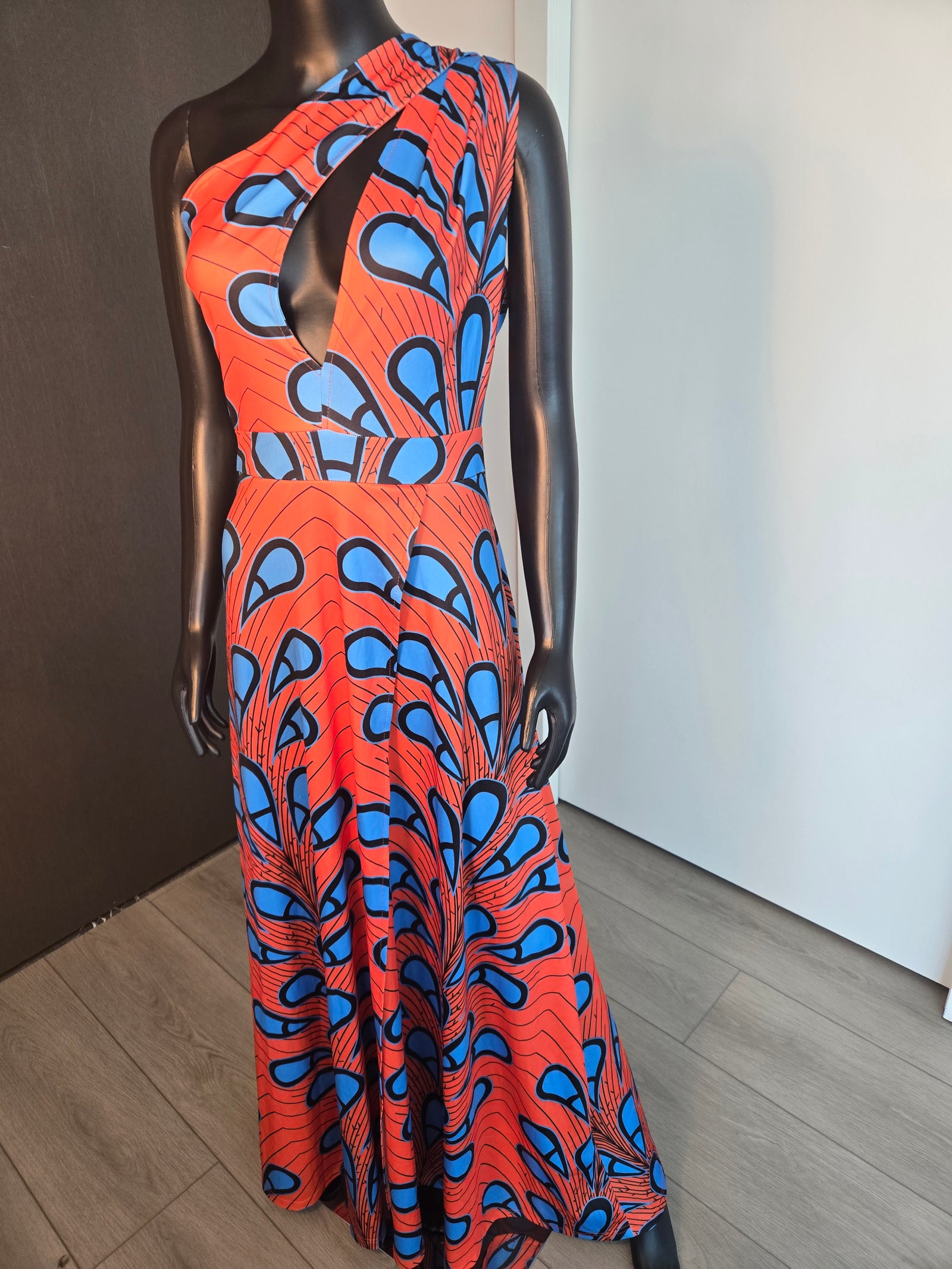 Beautiful, Orange & BlueDress Medium
