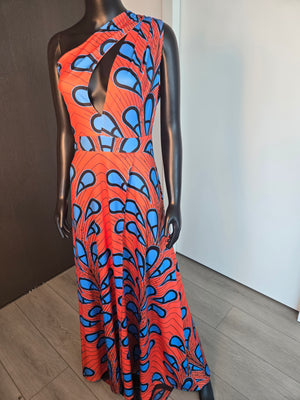 Beautiful, Orange & BlueDress Medium
