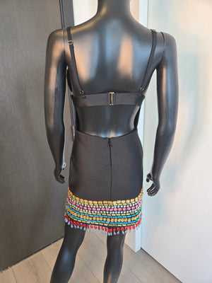 BEAUTIFUL BLACK EMBELLISHED DRESS MEDIUM