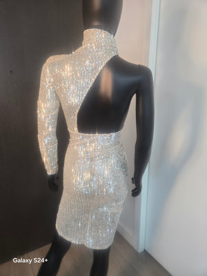 NEW!!! SEQUINED DRESS CREAM SMALL
