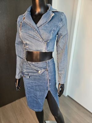 Blue Jean Skirt Set, size small