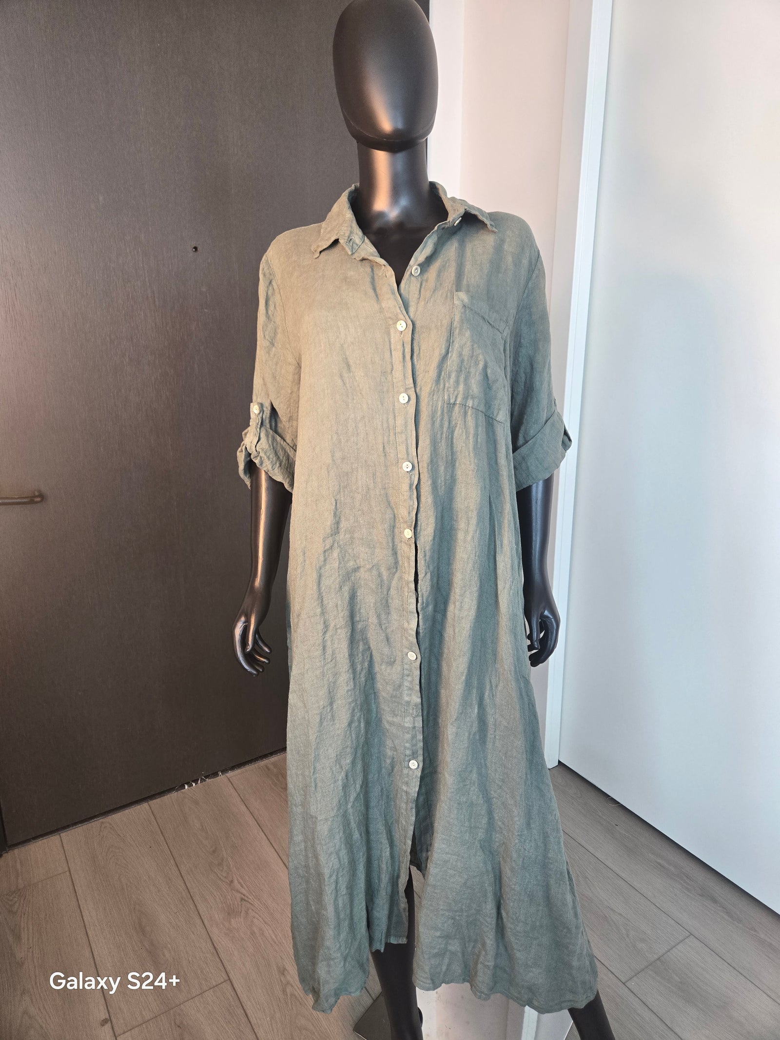 GREEN SHIRT DRESS LARGE