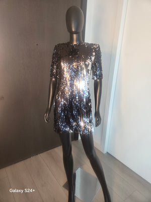 BLACK SEQUINED DRESS MEDIUM