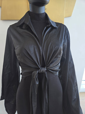 Black Blouse Only Flare Sleeves Large