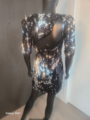 BLACK SEQUINED DRESS MEDIUM