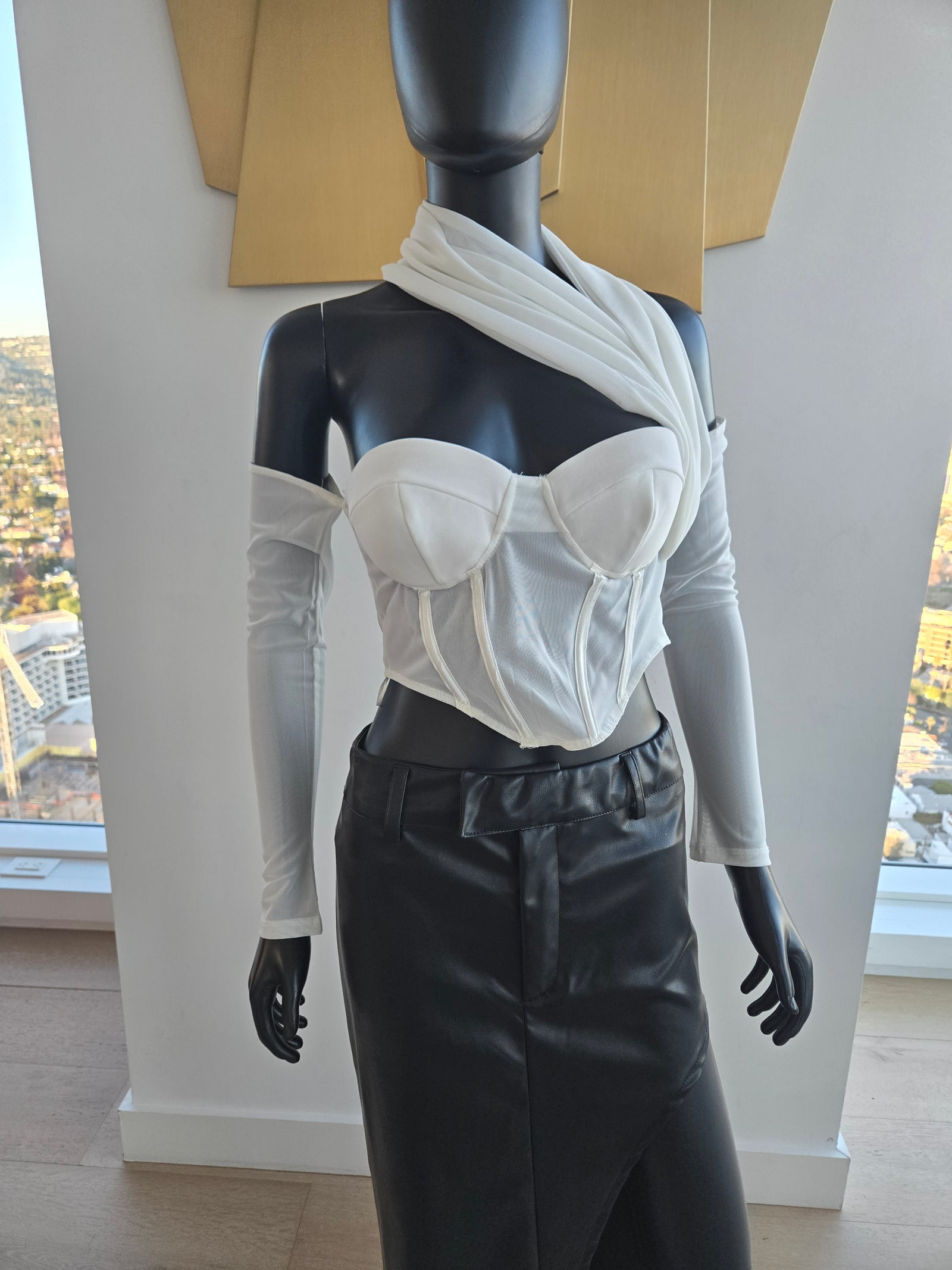 NEW!!!White Corset Top Only Medium